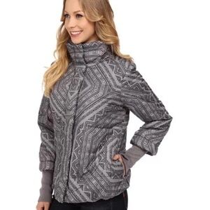 prAna Women's Lily Puffer Jacket, Gull Flurry Size S Water Resistant Outerwear